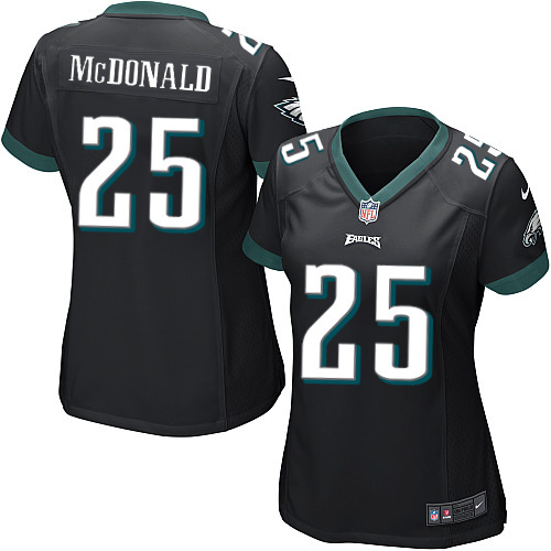 Women's Elite Tommy McDonald Nike Jersey Black Alternate - #25 NFL Philadelphia Eagles